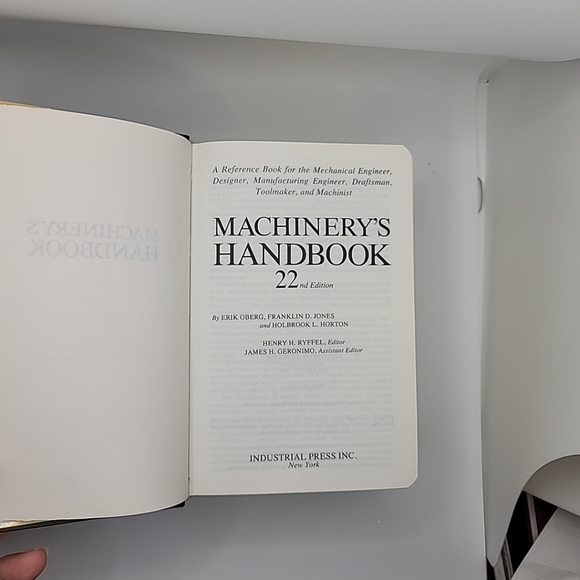 Machinery's Hand-Book 22nd Revised Edition 1985 Third Printing by Oberg - Picture 6 of 7
